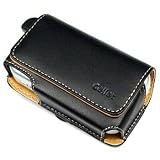 Universal Horizontal Large Eva Pouch Leather Case with Clip - Black for Audiovox 6600, 6700, Palm Treo 600, 650, 700w, 700p, 700wx, 680, 750, 755p,htc 8125, 8525, 8925, Mda, Wing, 6800, Samsung I730, I830, I760, Blackberry 8800, 8820, 8830, 8300, 8310, 83