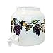 2.5 Gallon Porcelain Grape Water Crock with Lid - Beautiful Design