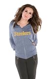 Pittsburgh Steelers Women's Tried and True Tri-Blend Full-Zip Hoodie - by Alyssa Milano