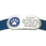 Jewelry Collar Tag - Custom engraved pet ID tag - Perfect for Dogs or Cats - Durable and Silent - Attaches flat to any collar!