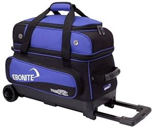 Ebonite Transport II Bowling Ball Bag, Black/Blue