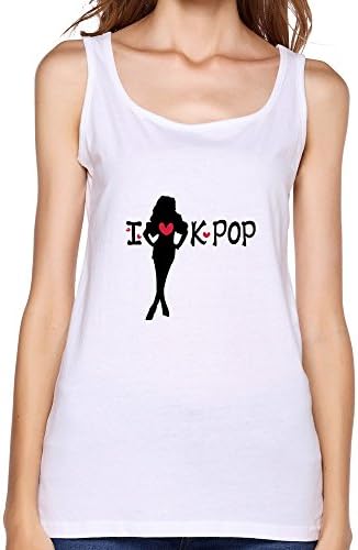 Women Love Kpop Heart Tank Tops White XL