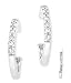 Platinum Plated Sterling Silver C.Z. Diamond Large Hoop Earrings (Holiday Special)