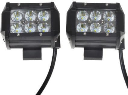 Fundaylifemotive 2x 18w 1500lm 3.8inch Flood Beam Led Work Light Driving Lamp ATV Boat Jeep Truck SUV 4wd