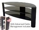 Black Glass Black Legs Plasma / LCD Stand for TV s up to 50 inch