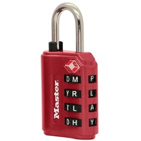 Master Lock 107878 TSA Accepted Set-Your-Own Password Combination Lock, Various Colors