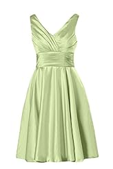 Satin Knee Length Short Bridesmaid Dress 