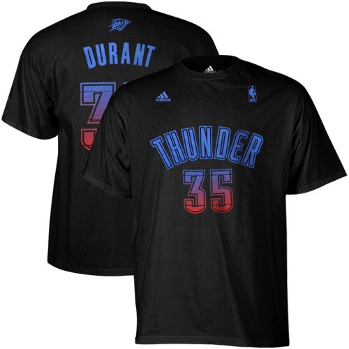 adidas Kevin Durant Oklahoma City Thunder #35 Vibe Player T-Shirt - Black (Medium)