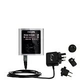 International Wall / AC Charger for the Philips RaGa 2GB MP3 Player - Gomadic Brand w/ TipExchange Technology
