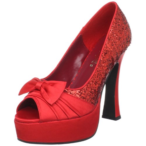Pleaser Women's Party-42 Platform Pump,Red Glitter,8 M US