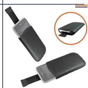 DOPPELPACK - 3Gs Ledertasche iPhone Leather Pouch iPhone 3G Lederetui Tasche mit Ausziehhilfe
