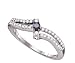 Genuine 1/3 CTW. Blue and White Diamonds 925 Sterling Silver Promise / Engagement Ring " Size 7 "