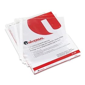 Top Load Clear Poly, Standard Gauge Archival Quality Sheet Protectors, 100/Bx (UNV21125)...