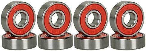 AIRS ABEC 9 Bearings Skateboard Deck Longboard Red Silver 1 set of 8