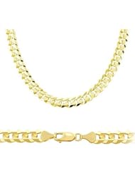 14k Solid Gold Cuban Curb Chain Necklace 5.9mm 18"