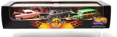 MATTEL HOTWHEELS COLLECTIBLES "Hard Rock CAFE" car set "'57 ElDorado / '63 Hearse / '59 Woodie" ?? Mattel Hot Wheels Collectibles "Hard Rock Cafe" three sets "1957 Eldorado / 1963 Haas? / 1959 Woody "