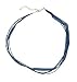 Necklace Cord For Pendants - D15 - 5-Strand Organza and Cord Mixed ~ 17" + 2" Extension Chain ~ Silver Plated Ends ~ Navy