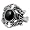 Stainless Steel Biker Ring with Black Stone and Two Small Crosses on the Side