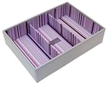 Medium Cream & Pink Stripe Stacker Jewellery Tray - 3 Deep Sections