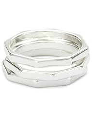 Jules Smith "Prism" Sterling Silver-Plated Stacked Ring, Size 7