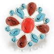 Vintage Multicolored Flower Brooches & Pins