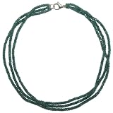 14k Yellow Gold Emerald Roundel Triple Strand Necklace, 16
