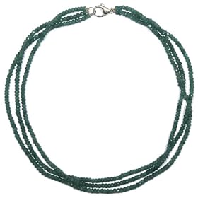 Buy 14k Yellow Gold Emerald Roundel Triple Strand Necklace, 16 by Amazon.com Collection
