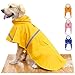 HAPEE Dog Raincoats for Large Dogs with Reflective Strip Hoodie,Rain Poncho Jacket for Dogs