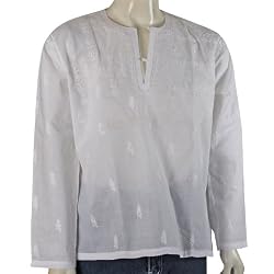 Clothes For Spring Mens Embroidered Summer Cotton Kurta Chest 42 inches (gck200)