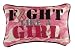 Fight Like a Girl Breast Cancer Word Pillow by Manual Woodworkers and Weavers