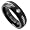 6MM Men's Black Titanium Ring Wedding Band with Stainless Steel Cables and Cubic Zirconia Size 8