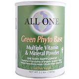 All One (Nutritech) Green Phyto Base Multiple Vitamin & Mineral Powder, 2.2 lbs (66 days)