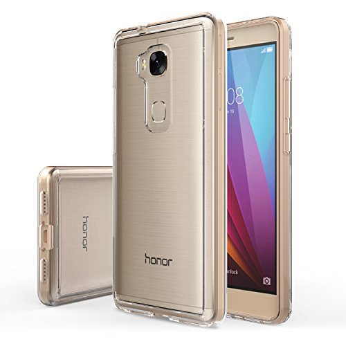 Huawei Honor 5X Case - MoKo Halo Series Back Cover with TPU Cushion Technology Corners + Clear Back Panel Bumper Cover for Huawei Honor 5X 5.5 Inch Smartphone 2016 Release, Crystal CLEAR
