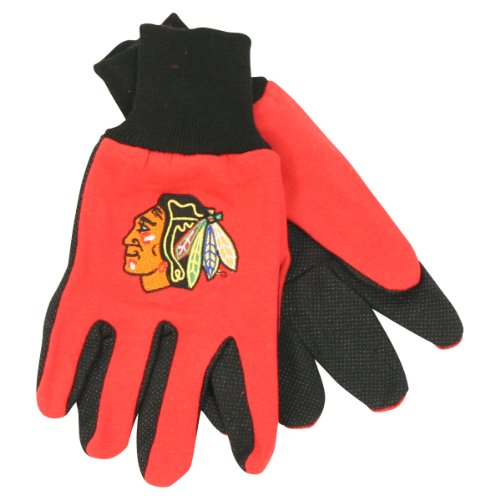Chicago Blackhawks Jersey 2-Tone Gloves (One Size Fits Most Ages 13+) - Red/ Black