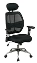 Office Star Woven Mesh Back and Mesh Seat Chair with Headrest
