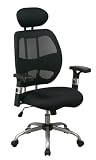 Office Star Woven Mesh Back and Mesh Seat Chair with Headrest