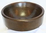 15 Round Copper Vessel Bath Sink with Apron