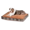 Petmate Microban Pet Bed Petmate Deluxe Pillow Bed with Microban, Gusseted Red/Gold Striped Chenille, 27-inch X 36-inch