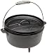 Old Mountain Pre Seasoned 10114 4 Quart Camp Oven with Flanged Lid, Feet and Spiral Bail Handle
