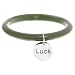 Sterling Silver Luck Charm on Green Resin Bangle