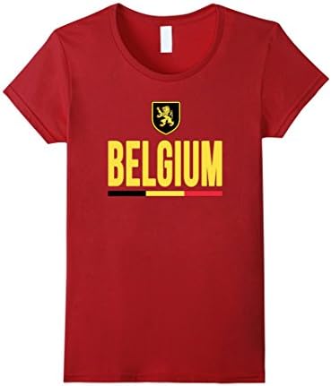 Women's BELGIUM T-shirt 2016 Belgian Flag Coat Arms Men Women Kid Small Cranberry