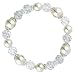 Dual Sized Simulated Pearl and Crystal Beaded Stretch Bracelet