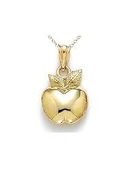 14kt Yellow Gold Polished Apple Pendant - Chain Included