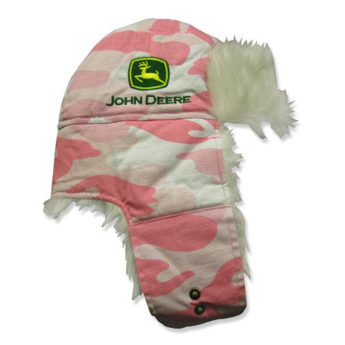 John Deere Trapper Hat Pink Camo