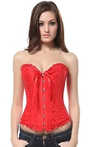 Ivy Shi Damen Vollbrust Corsage Top (3XL, Rot)