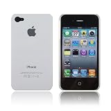 White iPhone 4/4S 4GS (16GB 32GB 64GB) Hard Crystal Case Air Jacket Case (AT&T Verizon Sprint) + Front & Back Screen Protector + Cleaning Cloth – Retail Packaging