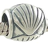 .925 Sterling Silver SEA SHELL Spacer Bead fits Pandora Chamilia