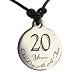 20 Year Sobriety Anniversary Medallion Leather Necklace