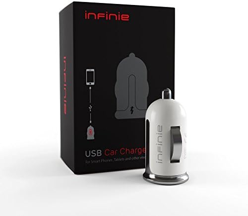 Car Charger, Infinie USB Car Charger for iPhone 6s / 6 / 6 plus, iPad Air 2, iPad Mini, Samsung Galaxy S6 /Edge / Plus, Note, Nexus, HTC, Nokia and More - 2.4Amp (White)