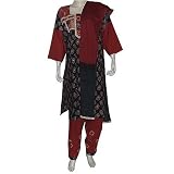 Indian Salwar Kurta Cotton Printed Embroidered Dress Size L (slk377b)